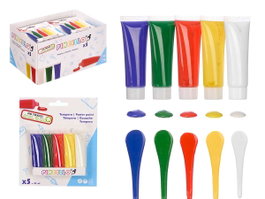 Pincello Lot de 5 gouaches 30 ml, non toxiques, 18x20,5x3 cm (Set de 36)