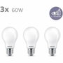 Philips Pack de 3 Ampoules LED E27 7W Blanc chaud 806 lm