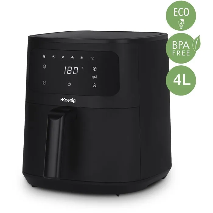 Hkoenig FRY840 Friteuse sans huile - 4L, 1300W, 6 programmes, cuisson saine, écran tactile, température 80-200°C