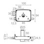 Serrure en applique Micel Acier Droite 50 x 100 mm