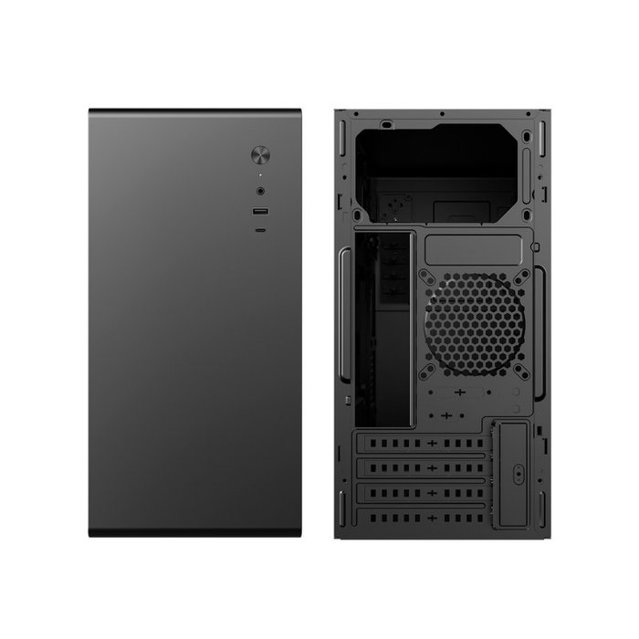 CoolBox M640C Boîtier Micro-ATX Noir USB-C 3.2 Gen1 Fullmetal Sans Alimentation
