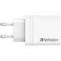 Verbatim - Chargeur mural USB 30W 4 ports - 1 USB-C PD 20W, 1 USB-A QC 3.0, 2 USB-A 10W - Prise fixe EU - Noir