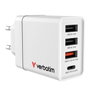 Verbatim - Chargeur mural USB 30W 4 ports - 1 USB-C PD 20W, 1 USB-A QC 3.0, 2 USB-A 10W - Prise fixe EU - Noir