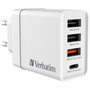 Verbatim CHR-30EU2 Chargeur mural 30W 4 ports (1 USB-C PD et 3 USB-A)
