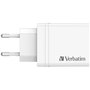 Verbatim Chargeur Mural 30W 4 Ports avec USB-C PD 20W et USB-A QC 3.0, Noir