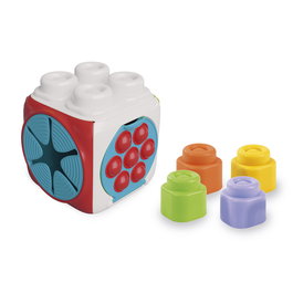 Clementoni Cubo De Actividades 17902 - Cube d'activités avec 5 faces sensorielles et 4 blocs souples pour empiler