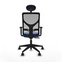 Piqueras Y Crespo Chaise de bureau Motilla, mécanisme Sincro/Traslack, Bleu/Gris