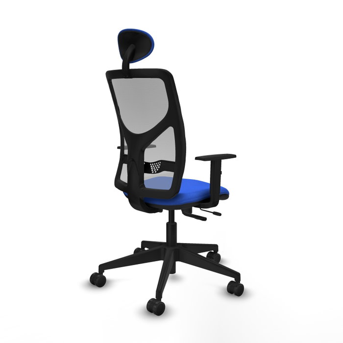 Piqueras Y Crespo Chaise de bureau Motilla, mécanisme Sincro/Traslack, Bleu/Gris