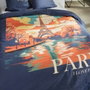 Today Parure de lit Java Bleu Imprimé Paris 2 personnes