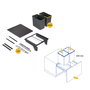 Emuca Bac de tri sélectif pour montage latéral sur meuble de cuisine Recycle 2x24litres, Acier, Plastique gris anthracite