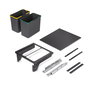 Emuca Bac de tri sélectif pour montage latéral sur meuble de cuisine Recycle 2x24litres, Acier, Plastique gris anthracite