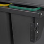 Emuca Bac de tri sélectif pour montage latéral sur meuble de cuisine Recycle 2x24litres, Acier, Plastique gris anthracite