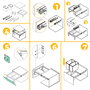 Emuca Bac de tri sélectif pour montage latéral sur meuble de cuisine Recycle 2x24litres, Acier, Plastique gris anthracite
