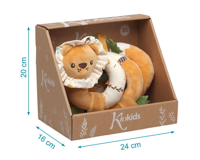 KioKids - Peluche Spiral Lion - Doudou orange en polyester pour nouveau-né dès 0 mois - Pour poussette, berceau et câlins KioKids - Peluche Spiral Lion - Doudou orange en polyester pour nouveau-né dès 0 mois - Pour poussette, berceau et câlins