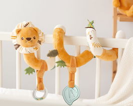 KioKids - Peluche Spiral Lion - Doudou orange en polyester pour nouveau-né dès 0 mois - Pour poussette, berceau et câlins