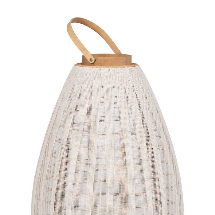 Lanterne Beige Naturel Bambou Verre 40 x 40 x 83 cm Lanterne Beige Naturel Bambou Verre 40 x 40 x 83 cm
