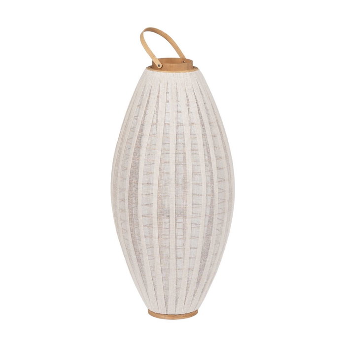 Lanterne Beige Naturel Bambou Verre 40 x 40 x 83 cm Lanterne Beige Naturel Bambou Verre 40 x 40 x 83 cm
