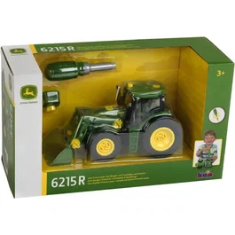 Klein John Deere 3977 - Tracteur à assembler jouet 1/24 avec chargeur frontal et contrepoids - Maquette pour enfant dès 3 ans - Réplique 6215R