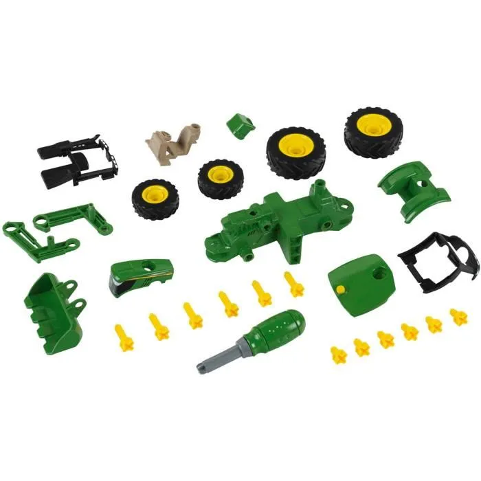Klein John Deere 3977 - Tracteur à assembler jouet 1/24 avec chargeur frontal et contrepoids - Maquette pour enfant dès 3 ans - Réplique 6215R Klein John Deere 3977 - Tracteur à assembler jouet 1/24 avec chargeur frontal et contrepoids - Maquette pour enfant dès 3 ans - Réplique 6215R