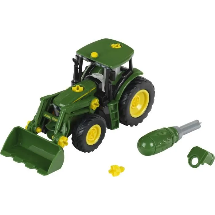 Klein John Deere 3977 - Tracteur à assembler jouet 1/24 avec chargeur frontal et contrepoids - Maquette pour enfant dès 3 ans - Réplique 6215R Klein John Deere 3977 - Tracteur à assembler jouet 1/24 avec chargeur frontal et contrepoids - Maquette pour enfant dès 3 ans - Réplique 6215R