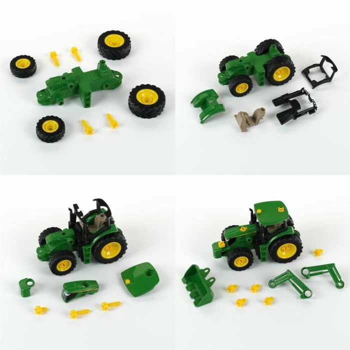 Klein Tracteur à monter John Deere 6215R avec chargeur frontal et contrepoids