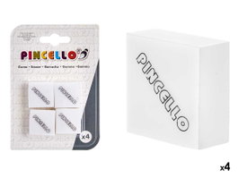 Pincello Set de 4 gommes à effacer blanches 9x13x2 cm (Set de 36)