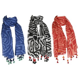 Écharpe Home ESPRIT Beige Multicouleur Corail (3 Unités)