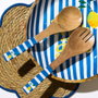 Home Deco Factory Jeu de 2 couverts de service bleu Dolce Vita