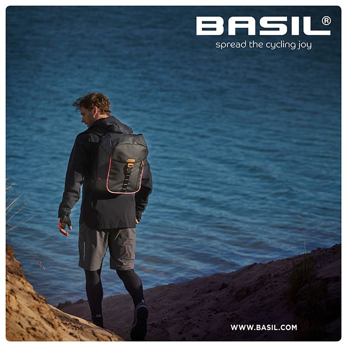 Basil Miles Tarpaulin Sacoche Imperméable 17L Noir/Orange Basil Miles Tarpaulin Sacoche Imperméable 17L Noir/Orange