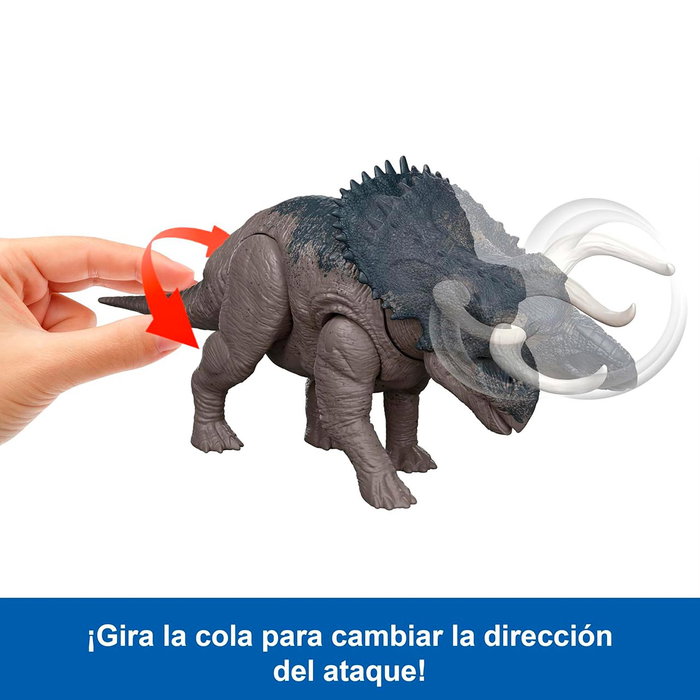 MATTEL Figurine Articulée Jurassic World Nasutoceratops 30 cm avec Rugido et Attaque - Jouet Dinosaure Action +4 ans MATTEL Figurine Articulée Jurassic World Nasutoceratops 30 cm avec Rugido et Attaque - Jouet Dinosaure Action +4 ans