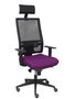 Piqueras y Crespo Chaise de bureau Horna, mécanisme Synchro, Morado/Noir, avec appui-tête fixe