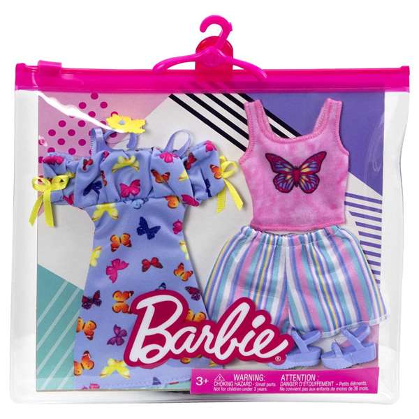 Mattel - Pack de robes et accessoires pour poupée Barbie, looks de mode - Modèles assortis, jeu en espagnol/portugais, à partir de 3 ans