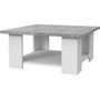 BigBuy Home Table basse PILVI Blanc et béton gris clair