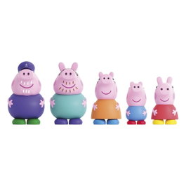 DEQUBE Peppa Pig Pack de 5 Figuras de Bain Familia - Jouets de Bain avec Peppa, George, Maman Pig, Papa Pig et Grand-Père Pig - Pour Enfants +12 Mois