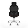 Piqueras y Crespo Chaise de Bureau avec Appui-tête 1D086G2 Marron Noir