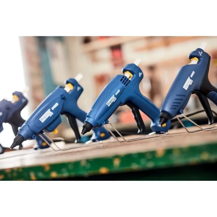 Rapid - Pistolet à colle professionnel EG320 (1000g/h, chauffage 3 min) - Compact et léger pour un travail de précision - Coffret avec 24 sticks de colle