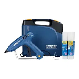 Rapid - Pistolet à colle professionnel EG320 (1000g/h, chauffage 3 min) - Compact et léger pour un travail de précision - Coffret avec 24 sticks de colle