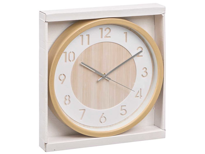 GIFTDECOR Horloge murale effet bois 30cm Madera-Blanco GIFTDECOR Horloge murale effet bois 30cm Madera-Blanco