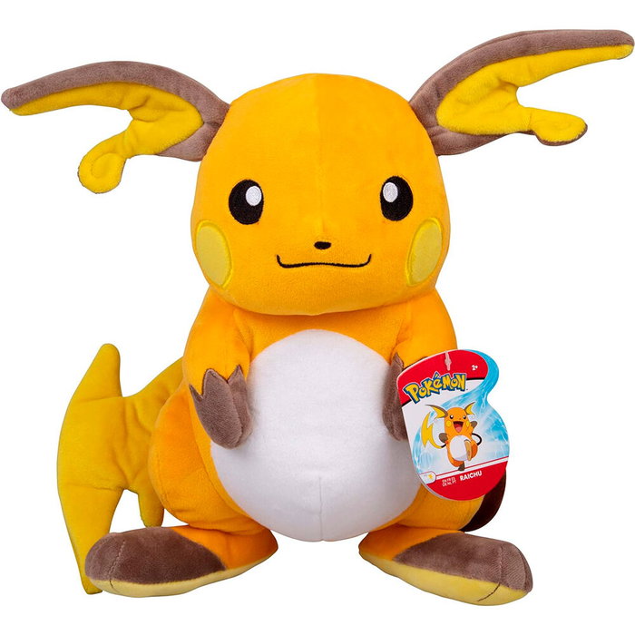 JAZWARES Peluche Pokémon Raichu - Peluche Officielle - Taille 25 cm