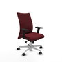 Piqueras Y Crespo Albacete Confidente - Chaise de Bureau Grenat avec Mécanisme Synchrone et Base Aluminium