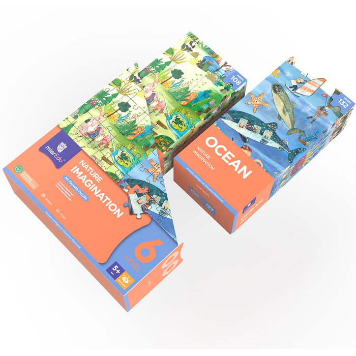 Mieredu Puzle Crece Comingo Nature et Imagination - Puzzle Éducatif 240 Pièces, Multilingue (Anglais/Espagnol), pour Enfants de 5 Ans et Plus - Réf. Me646