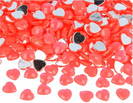 Innspiro Gemas acryliques cœur rose fluor 10x10mm 1000u.