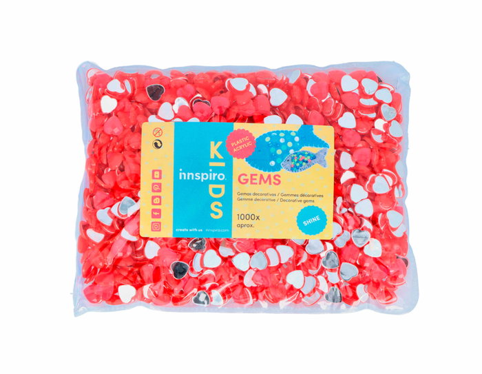 Innspiro Gemas acryliques cœur rose fluor 10x10mm 1000u. Innspiro Gemas acryliques cœur rose fluor 10x10mm 1000u.