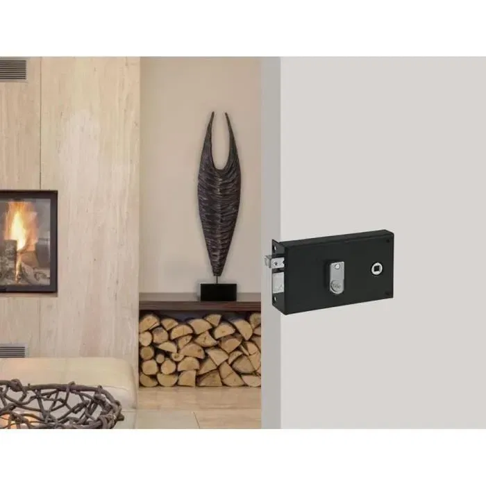 Yale YAH36G Serrure en applique horizontale à fouillot, couleur kaki pour porte intérieure (sécurité niveau 2, acier verni) avec 2 clés