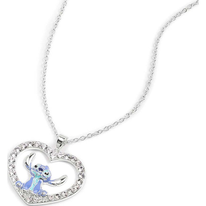 Disney Pendentif Cœur Stitch - Colgante Corazon en Laiton Argenté
