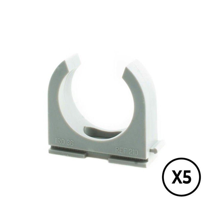 Tupersa Support à pression LH Ø 16 mm, gris, 5 unités Tupersa Support à pression LH Ø 16 mm, gris, 5 unités