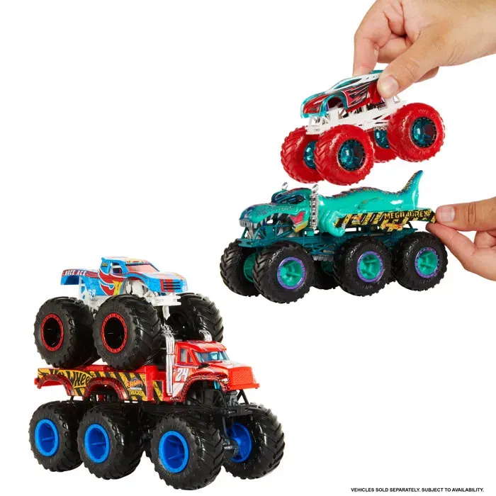 Hot Wheels - Monster Trucks - Véhicules à l'échelle 1/64, multicolores avec 6 roues - Assortiment pour enfants