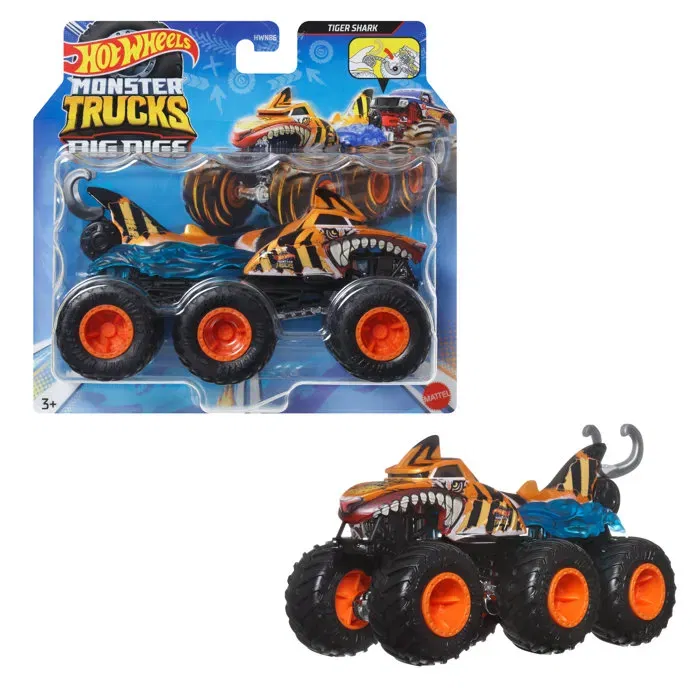 Hot Wheels - Monster Trucks - Véhicules à l'échelle 1/64, multicolores avec 6 roues - Assortiment pour enfants