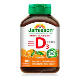 Jamieson Vitamine D3 1000 UI Comprimés Masticables Orange 100 Unités