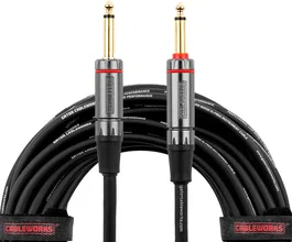 CABLEWORKS Câble d'instrument jack/jack avec connecteur silencieux - 9 m